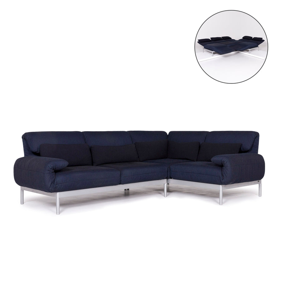Rolf Benz Plura Stoff Ecksofa Blau inkl. Nierenkissen Sofa Schlaffunktion Funktion Couch #10392