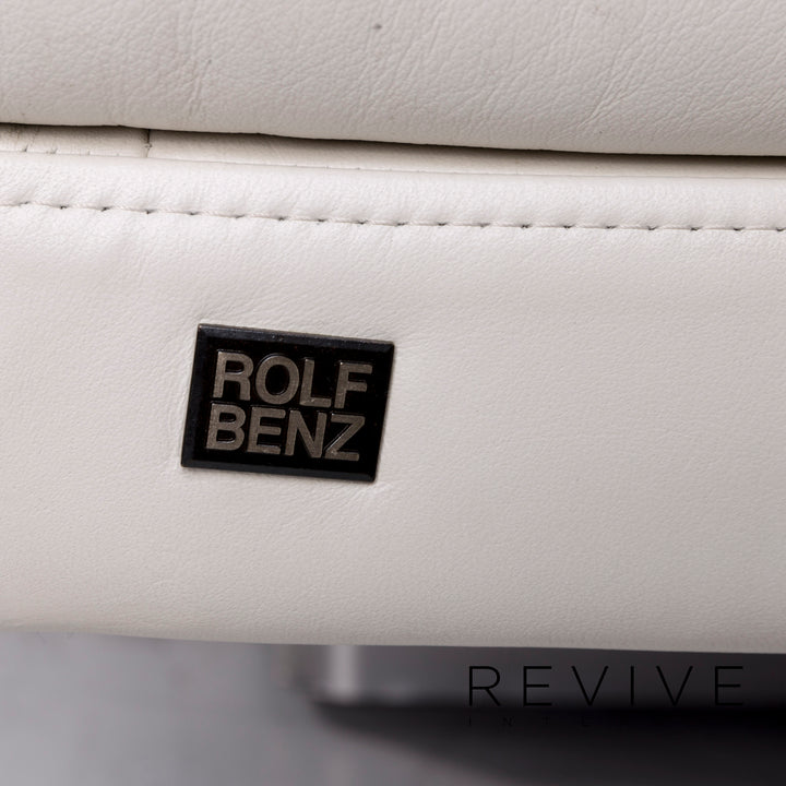 Rolf Benz Rolf Benz 345 Leder Sofa Weiß Zweisitzer Couch #10954