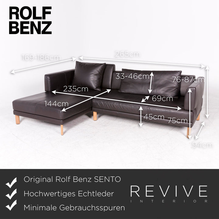 Rolf Benz SENTO Designer Leder Ecksofa Braun Echtleder Sofa Couch #8395