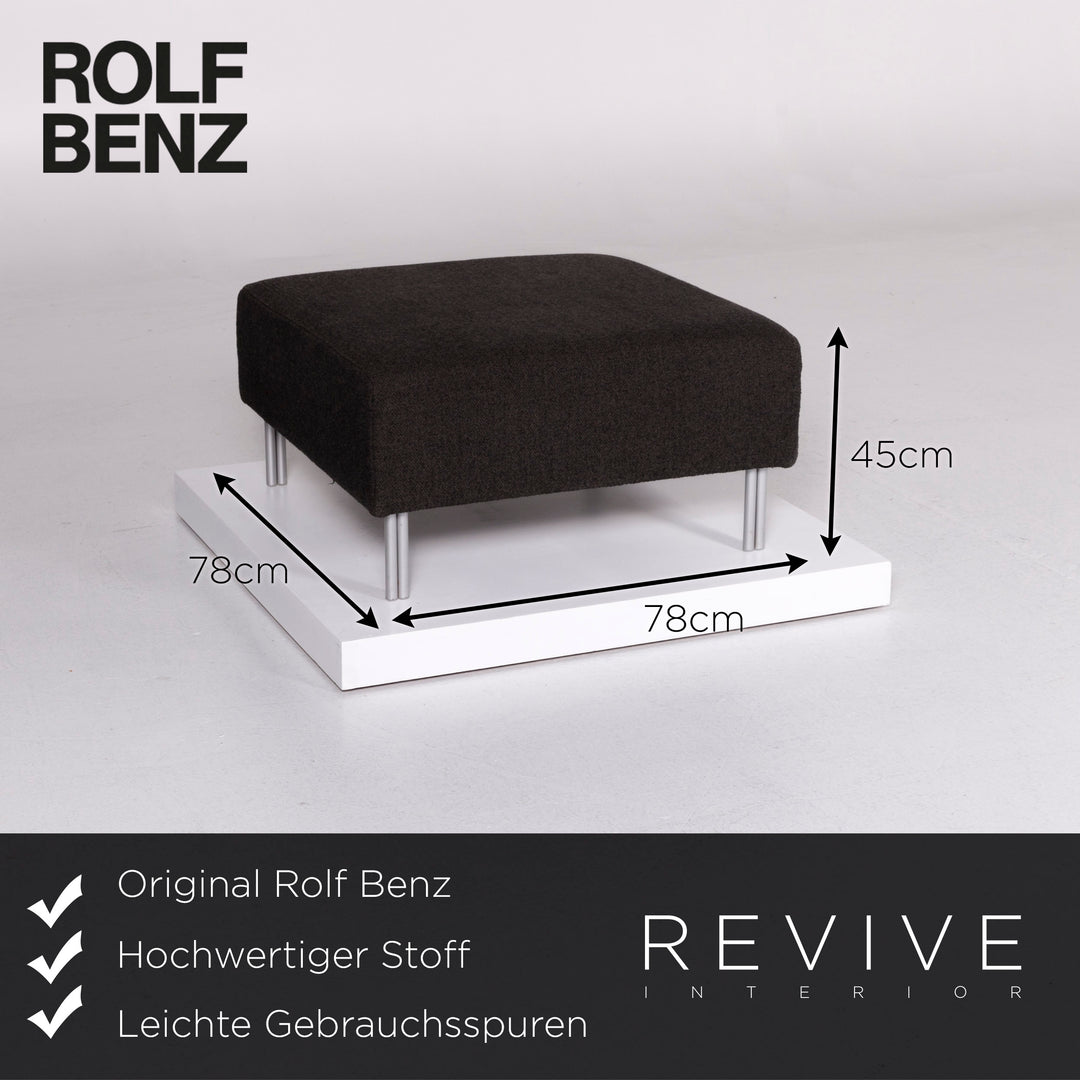 Rolf Benz Fabric Stool Black Gray #10854