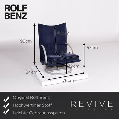 Rolf Benz Stoff Sessel Blau Funktion Neigbar #11309