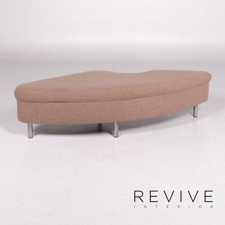 Rolf Benz Stoff Sofa Beige Ecksofa inkl. Hocker #11667