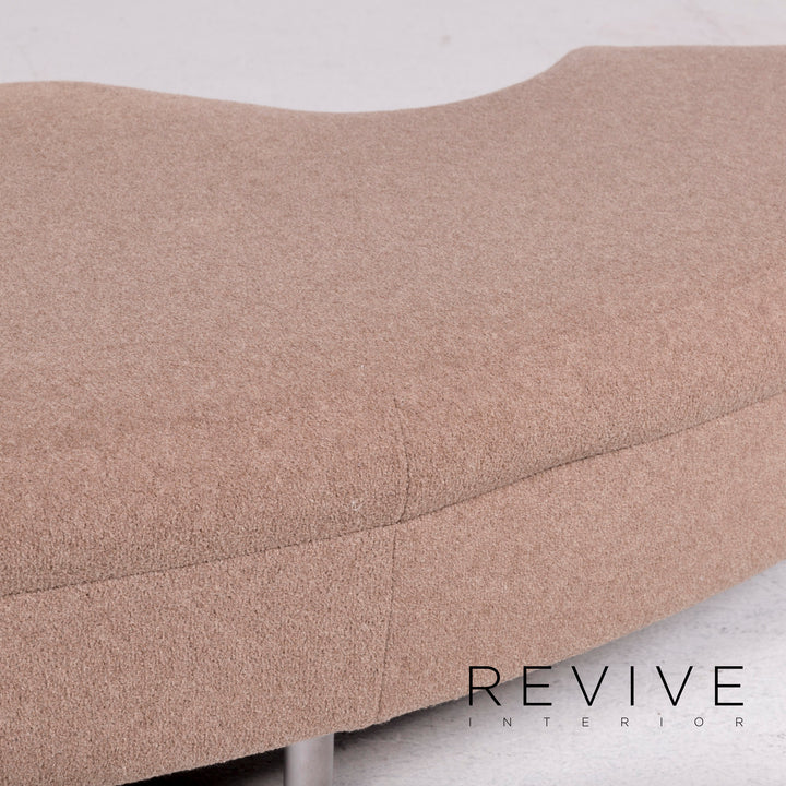 Rolf Benz Stoff Sofa Beige Ecksofa inkl. Hocker #11667