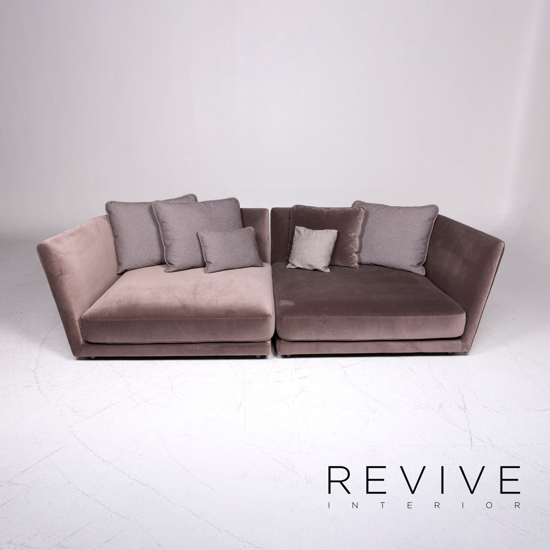 Rolf Benz Tondo Samt Sofa Braun Beige Dreisitzer Couch #9213
