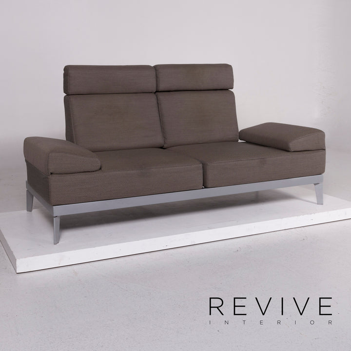Rolf Benz Vario Stoff Sofa Olivgrau Dreisitzer inkl. Funktion #11151