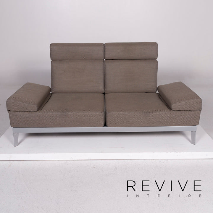 Rolf Benz Vario Stoff Sofa Olivgrau Dreisitzer inkl. Funktion #11151
