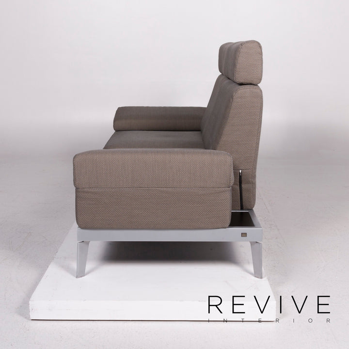 Rolf Benz Vario Stoff Sofa Olivgrau Dreisitzer inkl. Funktion #11151