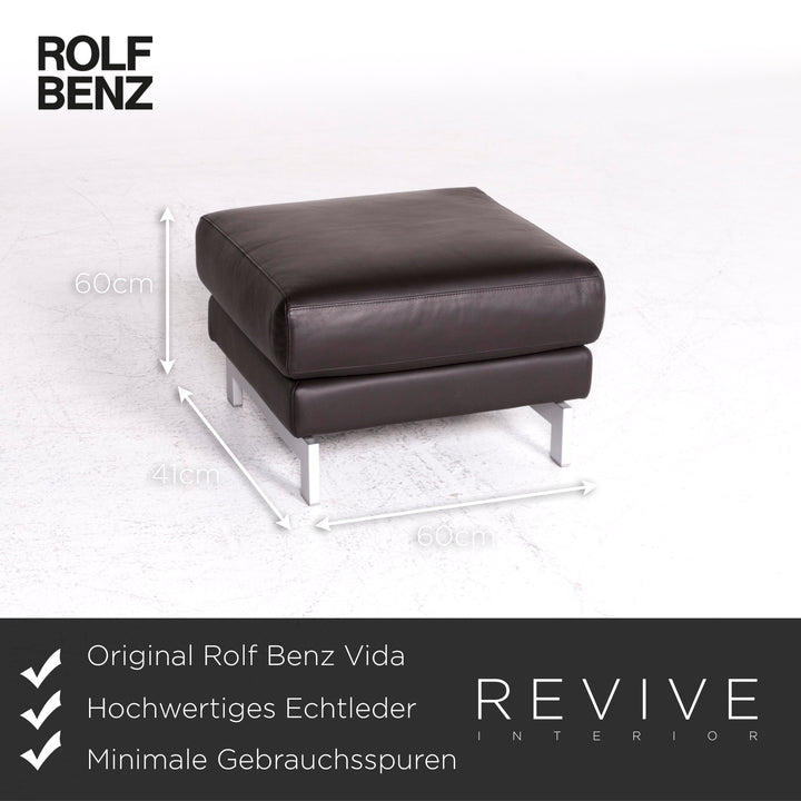 Rolf Benz Vida Designer Leder Sofa Garnitur Braun Zweisitzer Hocker #8950