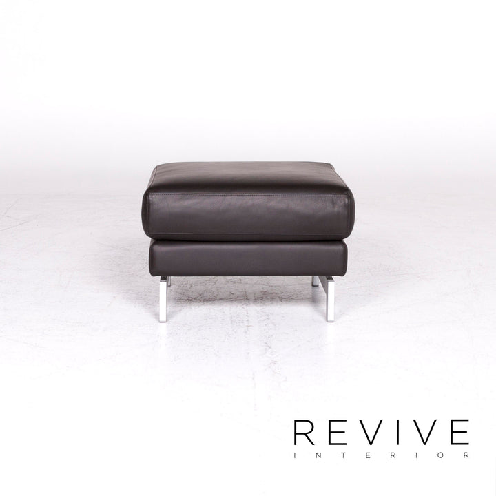 Rolf Benz Vida Designer Leder Sofa Garnitur Braun Zweisitzer Hocker #8950