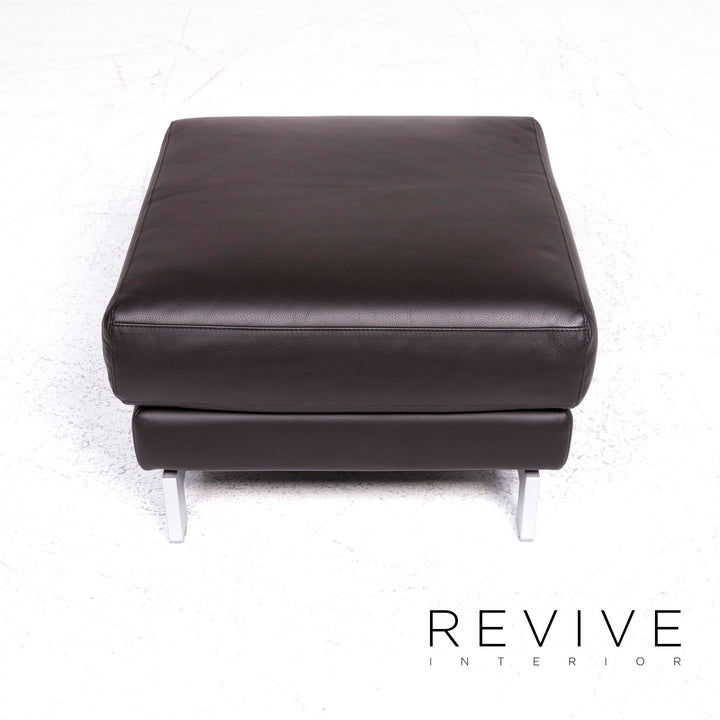 Rolf Benz Vida Designer Leder Sofa Garnitur Braun Zweisitzer Hocker #8950
