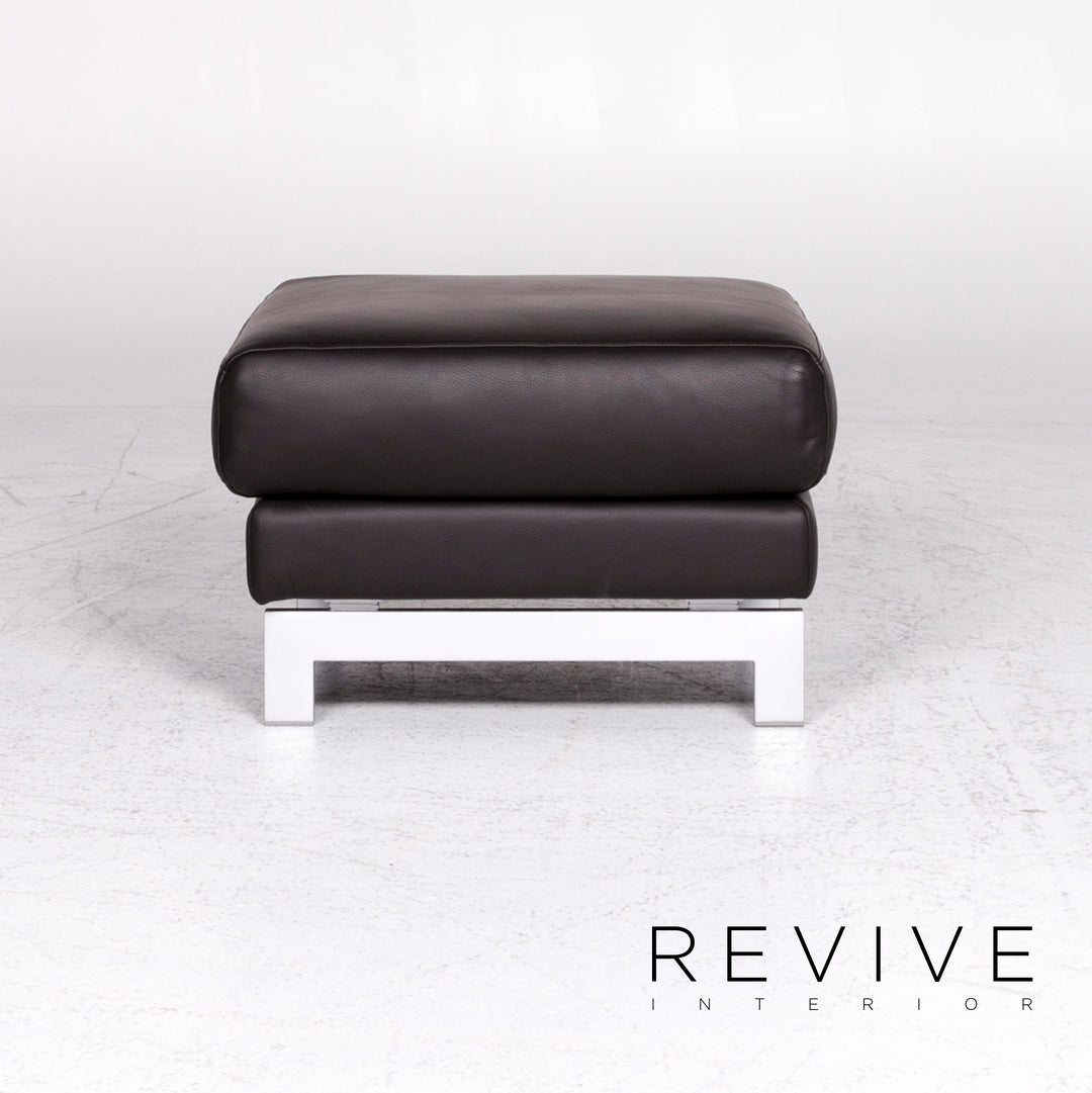 Rolf Benz Vida Designer Leder Sofa Garnitur Braun Zweisitzer Hocker #8950