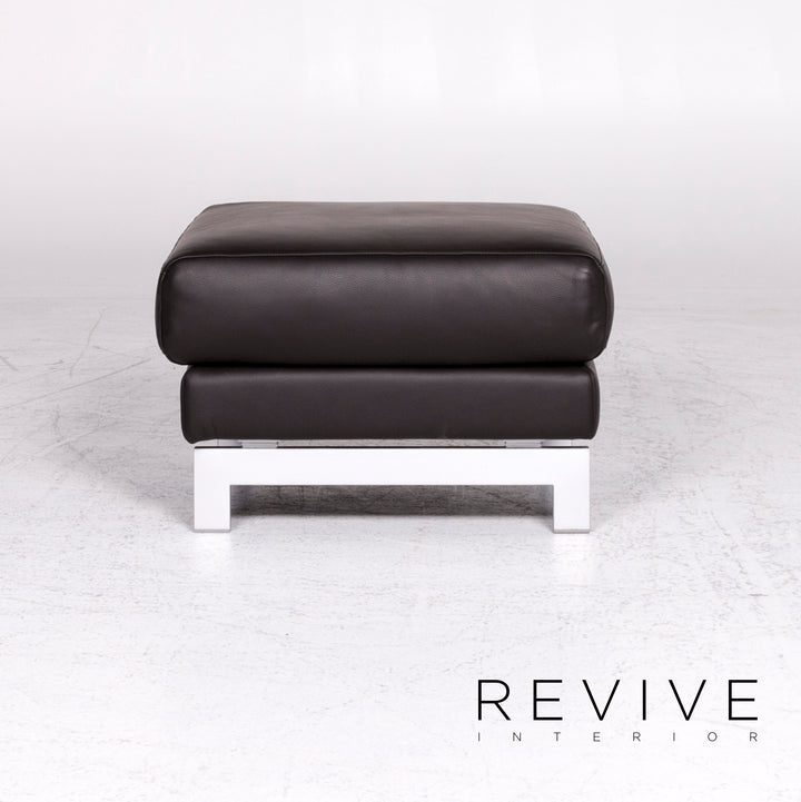 Rolf Benz Vida Designer Leder Sofa Garnitur Braun Zweisitzer Hocker #8950