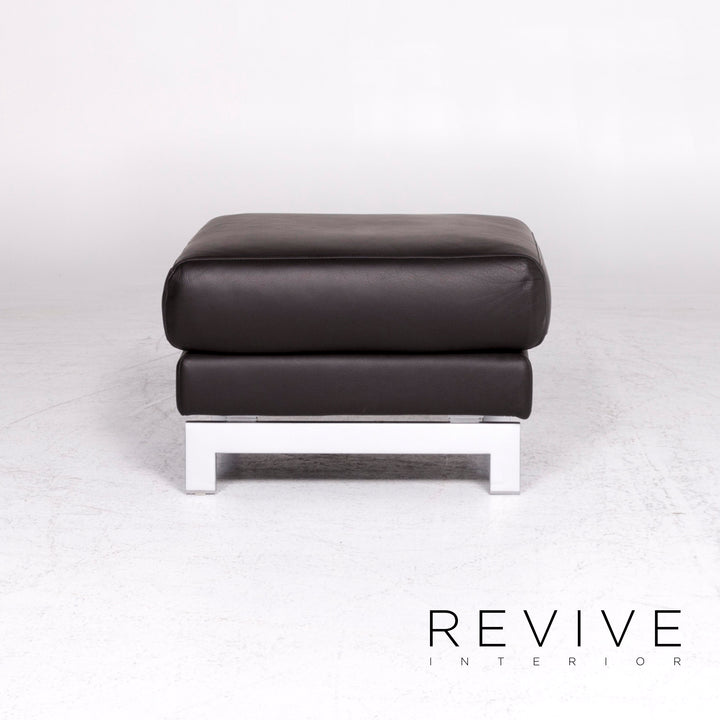 Rolf Benz Vida Designer Leder Sofa Garnitur Braun Zweisitzer Hocker #8950