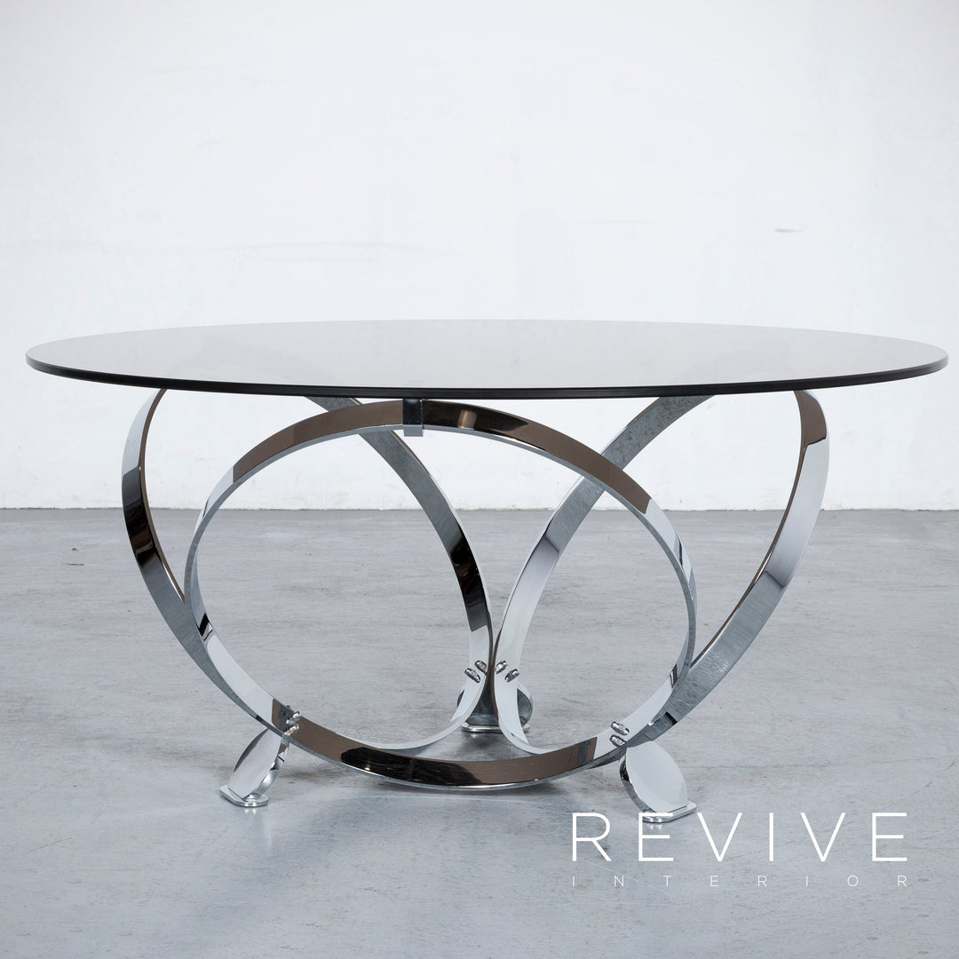 Ronald Schmitt Diamond Designer Glass Table Silver Table Coffee Table #6679