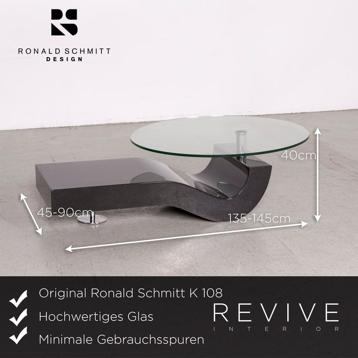 Ronald Schmitt K 108 Designer Couchtisch Grau Glas by Wolfgang Setz Tisch #7876