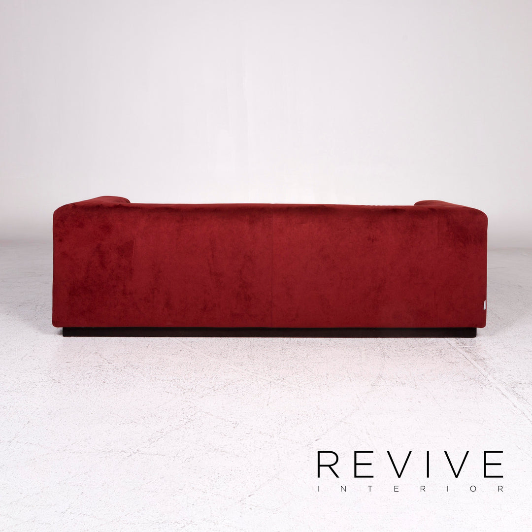 Saba Italia Stoff Sofa Rot Zweisitzer Couch #9834