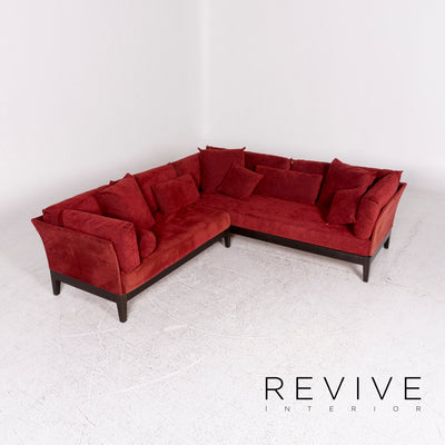 Seefelder Bonna Microfaser Stoff Ecksofa Rot Sofa Couch #10235