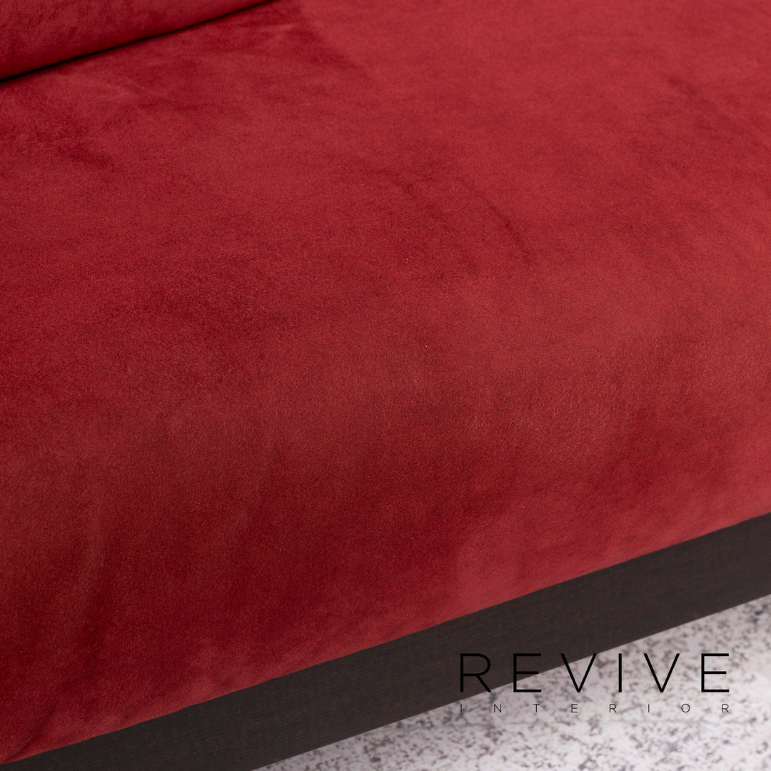 Seefelder Bonna Microfiber Fabric Corner Sofa Red Sofa Couch #10235