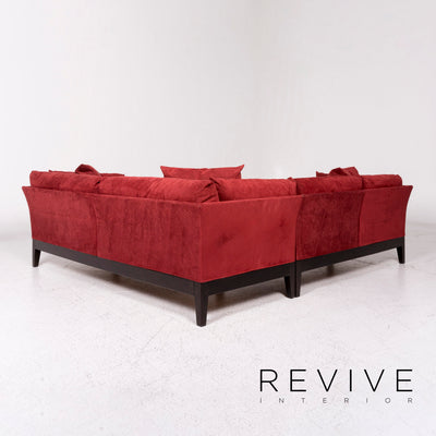 Seefelder Bonna Microfaser Stoff Ecksofa Rot Sofa Couch #10235