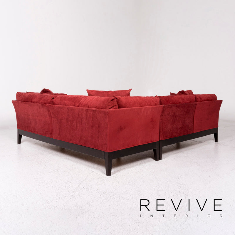 Seefelder Bonna Microfaser Stoff Ecksofa Rot Sofa Couch 