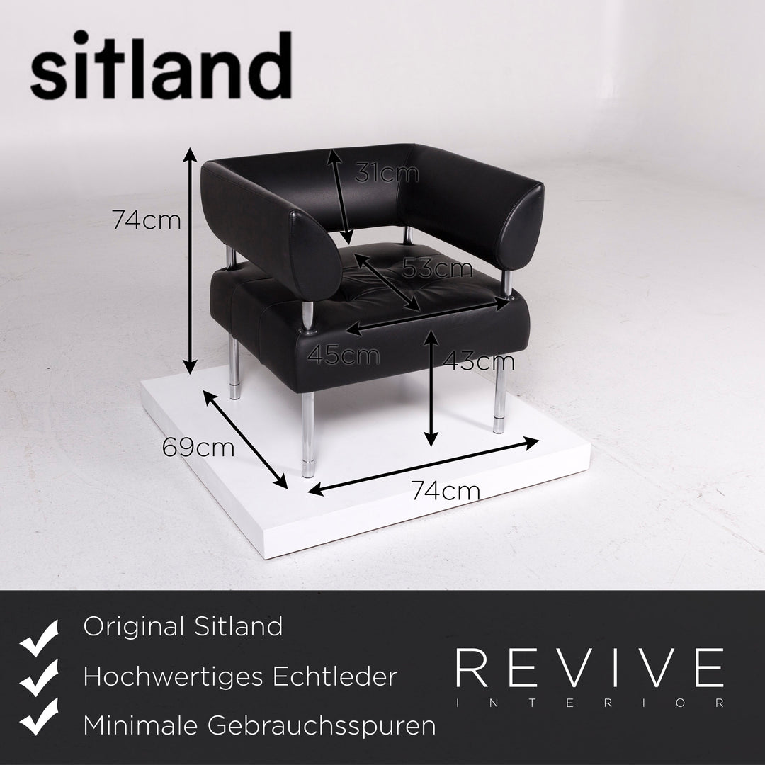 Sitland Leder Sessel Schwarz #11550