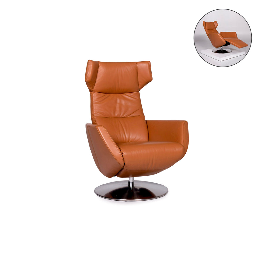 Sitland Twice Leather Armchair Brown Cognac Relax Function #11106