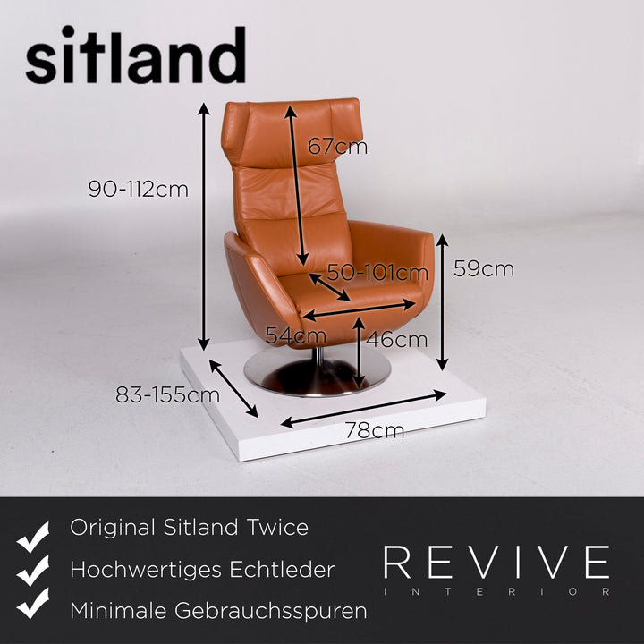 Sitland Twice Leder Sessel Braun Cognac Relaxfunktion Funktion #11106