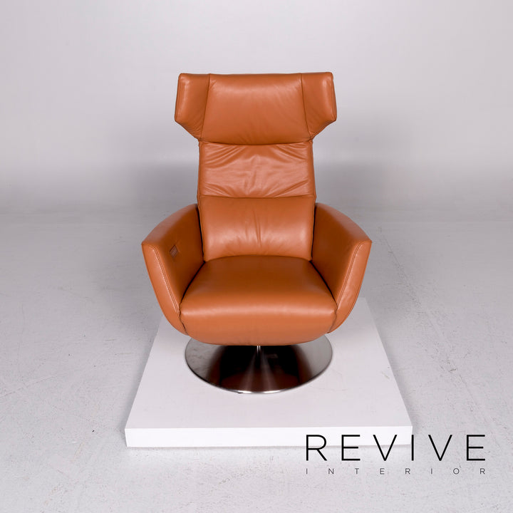 Sitland Twice Leather Armchair Brown Cognac Relax Function #11106
