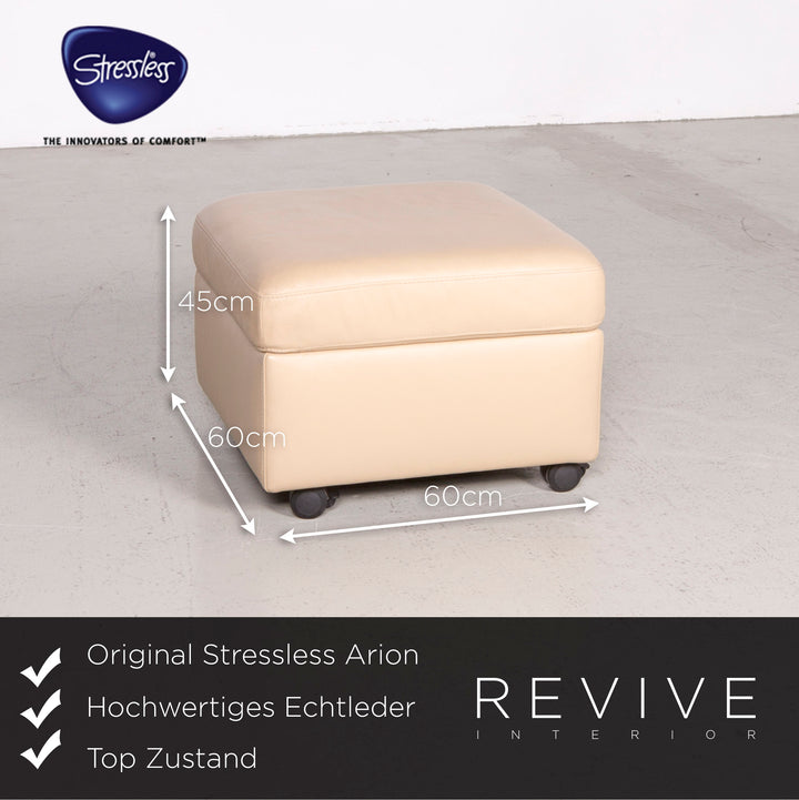 Stressless Arion Leather Stool Beige Real Leather #7485