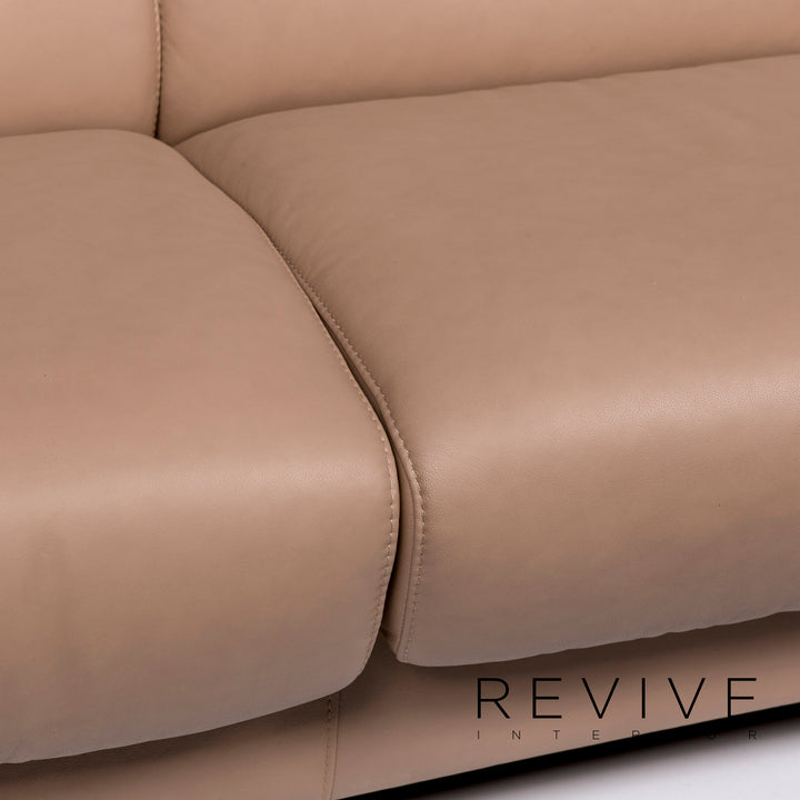 Stressless Arion Leder Sofa Beige Dreisitzer Relaxfunktion Funktion Couch Heimkino #10792