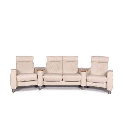 Stressless Arion Leder Sofa Beige Viersitzer Heimkino Funktion Couch #11354