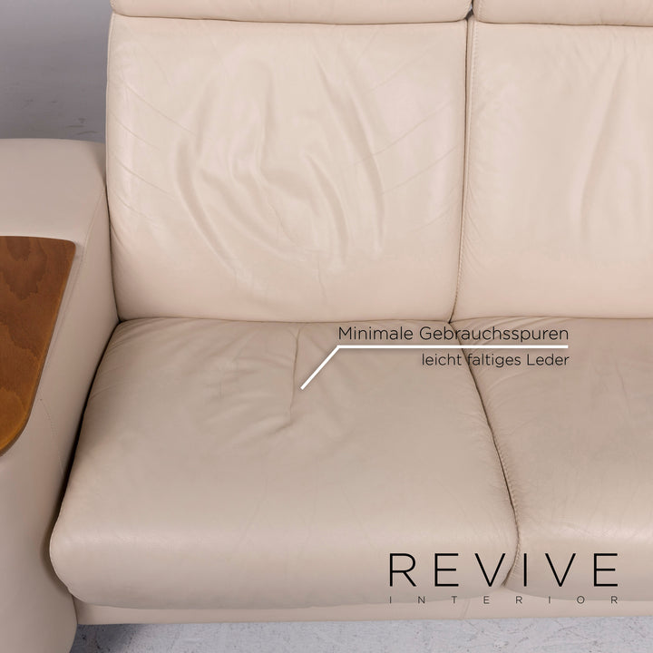 Stressless Arion Leder Sofa Beige Viersitzer Heimkino Funktion Couch #11354