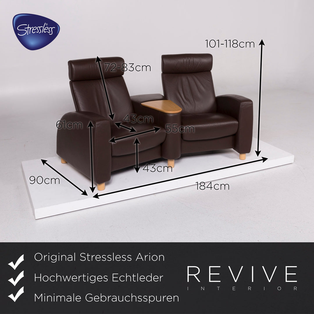 Stressless Arion Leder Sofa Garnitur Braun Zweisitzer Hocker Couch #11906