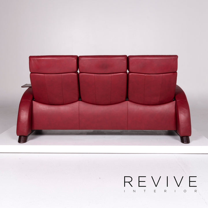 Stressless Arion Leder Sofa Rot Dreisitzer Relaxfunktion Funktion Couch #10409