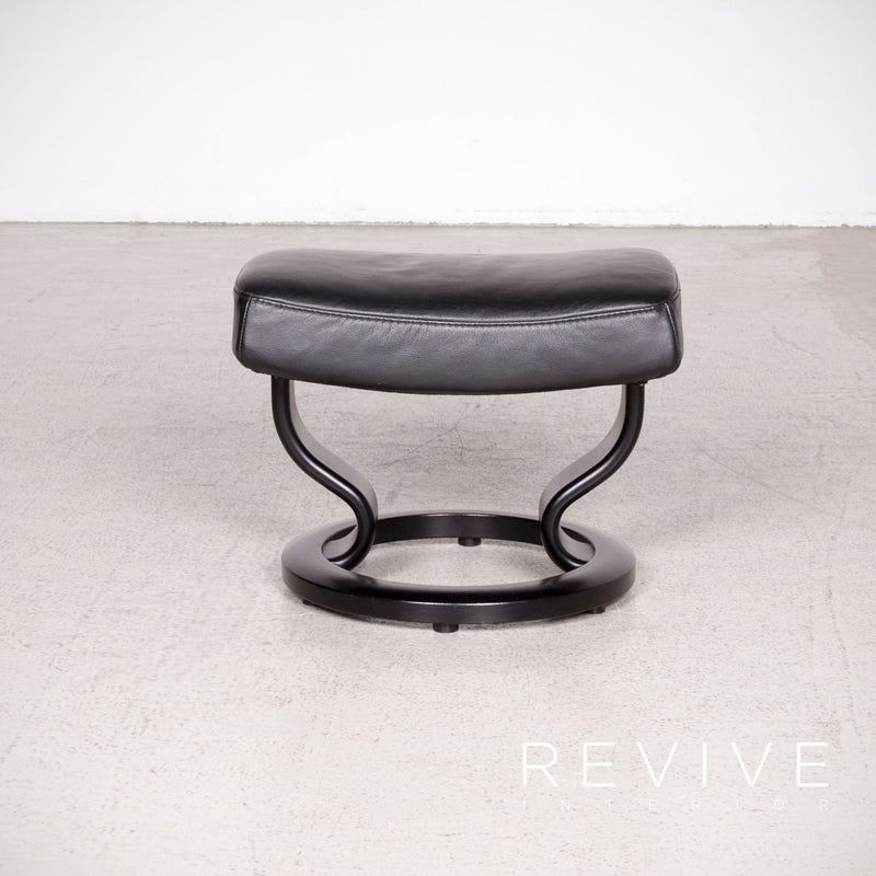 Stressless Atlantic M Leder Sessel mit Hocker Schwarz Echtleder Stuhl Relax Funktion 
