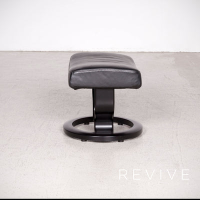 Stressless Atlantic M Leder Sessel mit Hocker Schwarz Echtleder Stuhl Relax Funktion #8027