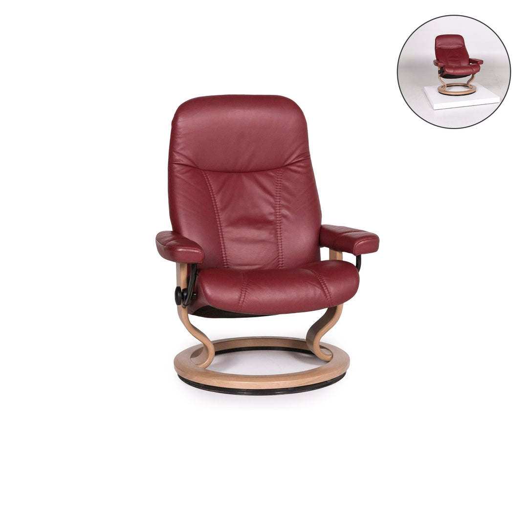 Stressless Consul Leder Sessel Rot Relaxfunktion Funktion Größe M #11918