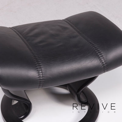 Stressless Consul Leder Sessel Schwarz inkl. Hocker Größe M Relaxfunktion Funktion #11687