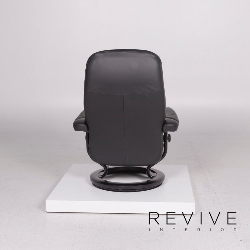 Stressless Consul Leder Sessel Schwarz inkl. Hocker Größe M Relaxfunktion Funktion 