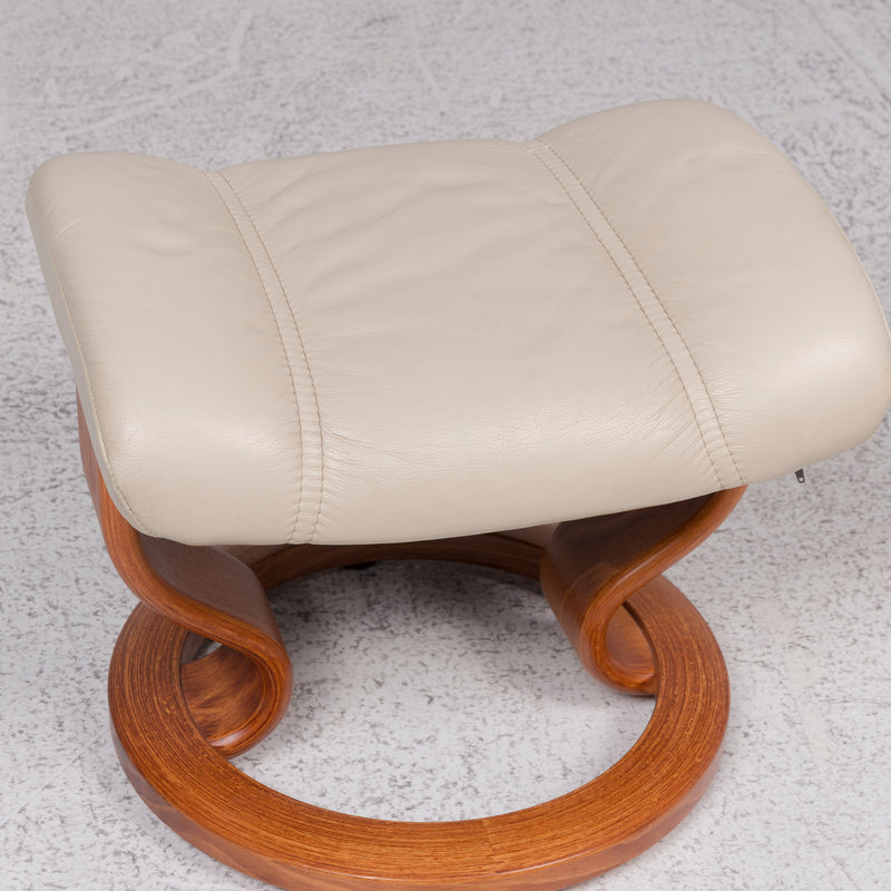 Stressless Leder Hocker Beige 