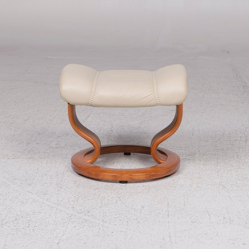 Stressless Leder Hocker Beige 