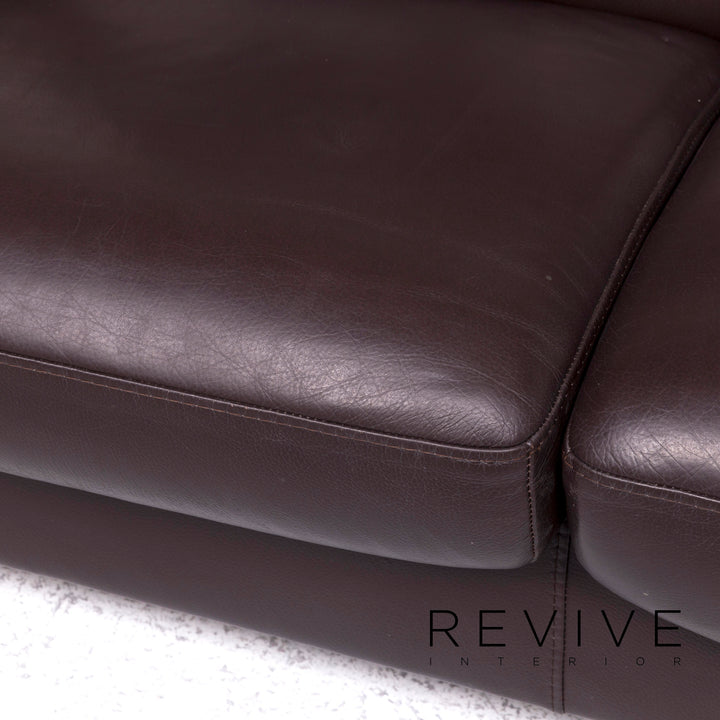 Stressless Leder Sofa Braun Zweisitzer Couch #8878