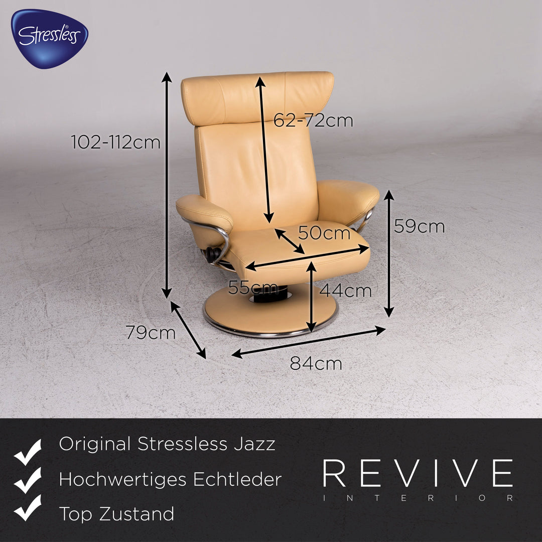Stressless Jazz Leder Sessel Beige Relax Funktion #9730