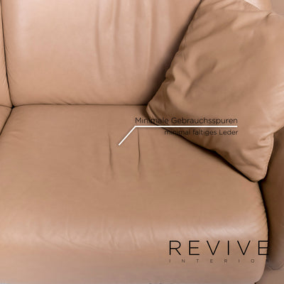 Stressless Leder Ecksofa inkl. Hocker Beige Sofa Funktion Relaxfunktion Couch #11199