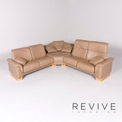 Stressless Leder Ecksofa inkl. Hocker Beige Sofa Funktion Relaxfunktion Couch #11199