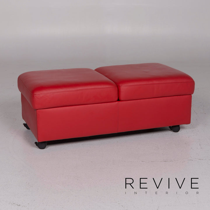 Stressless Leather Stool Red #11257