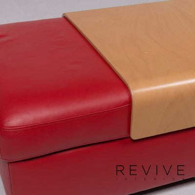 Stressless Leder Hocker Rot #11257