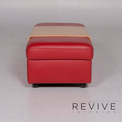 Stressless Leder Hocker Rot #11257