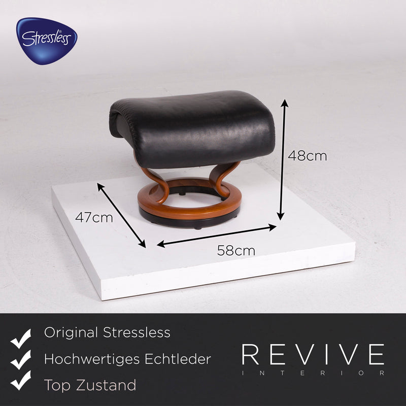 Stressless Leder Sessel Garnitur Schwarz Relaxfunktion Hocker 