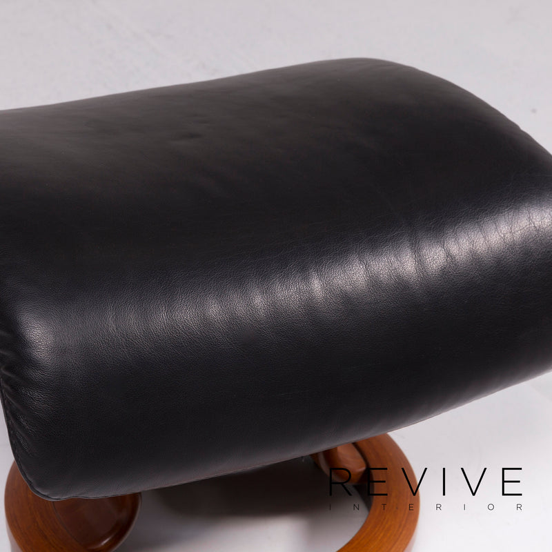 Stressless Leder Sessel Garnitur Schwarz Relaxfunktion Hocker 